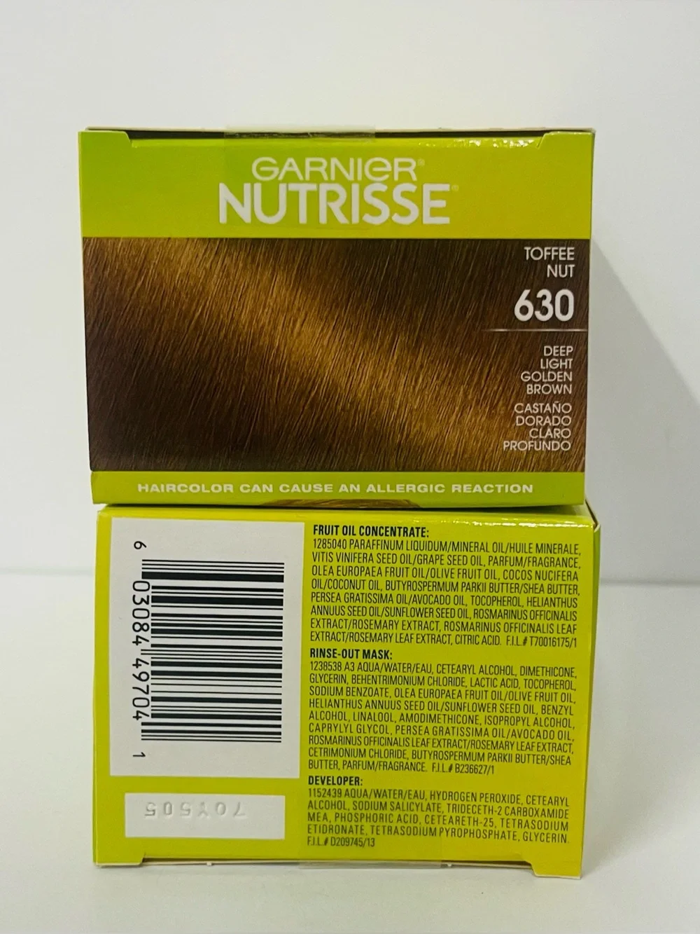 Garnier Nutrisse Hair Color 630 Deep Light Golden Brown Toffee Nourishing 2 PACK